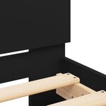 vidaXL Cadre de lit avec tête de lit noir 180x200 cm