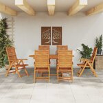 vidaXL Ensemble de salle à manger pour jardin 7 Pièces Marron