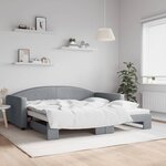 vidaXL Lit de jour avec gigogne sans matelas gris clair 100x200 cm