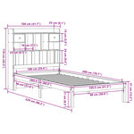 vidaXL Lit bibliothèque sans matelas cire marron 100x200 cm pin massif