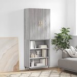 vidaXL Buffet haut Sonoma gris 69 5x34x180 cm Bois d'ingénierie