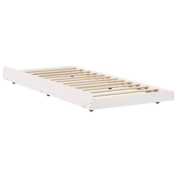 vidaXL Cadre de lit Blanc 75 x 190 cm Bois de pin massif