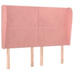 vidaXL Tête de lit avec oreilles Rose 147x23x118/128 cm Velours
