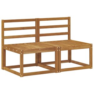 vidaXL 2 Pièce Sofa de milieu extérieur Bois d'Acacia Massif Naturel