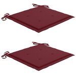 vidaXL Chaises de jardin avec coussins lot de 2 Teck solide et acier