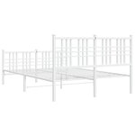 vidaXL Cadre de lit métal sans matelas et pied de lit blanc 120x200 cm