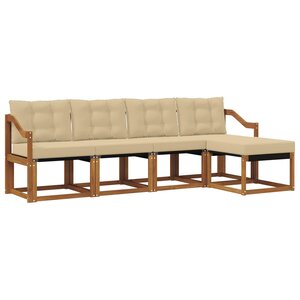 vidaXL Ensemble de canapés d'extérieur 5 pc Naturel et Beige