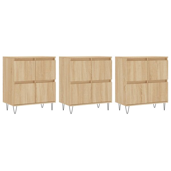 vidaXL Buffets 3 Pièces Chêne sonoma Bois d'ingénierie