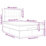 vidaXL Cadre de lit ottoman avec matelas noir 120x200cm tissu