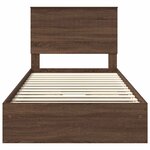 vidaXL Lit de Rangement Chêne brun 100 x 200 cm Bois d'ingénierie