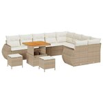 vidaXL Ensemble de canapé de jardin avec coussin 12 Pièces beige et crème