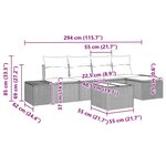 vidaXL Ensemble de canapé de jardin 6 Pièces Gris clair polyrotin