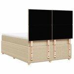 vidaXL Sommier à lattes de lit avec matelas Crème 140x200 cm Tissu