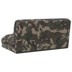 vidaXL Fauteuil de sol ajustable Vert armée Tissu