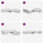 vidaXL Ensemble de canapés d'extérieur 9 pc Blanc et gris clair