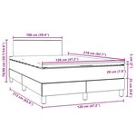 vidaXL Sommier à lattes de lit et matelas et LED gris foncé 120x210cm velours