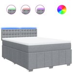 vidaXL Sommier à lattes de lit avec matelas Gris clair 140x200cm Tissu