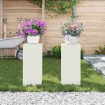 vidaXL Supports pour plantes 2 Pièces Blanc 24 x 24 x 55 cm Acier