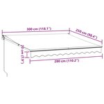 vidaXL Auvent rétractable anthracite/blanc 3x2 5 m tissu et aluminium