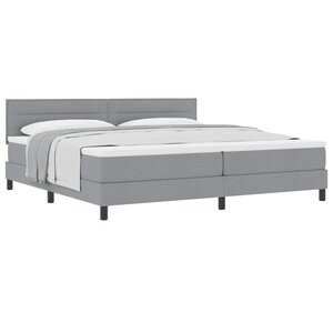 vidaXL Lit à ressorts avec matelas Gris clair 200 x 200 cm tissu