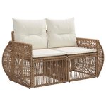 vidaXL Ensemble de canapé de jardin 10 Pièces Beige et blanc crème