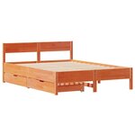 vidaXL Cadre de lit sans matelas cire marron 120x200cm bois pin massif