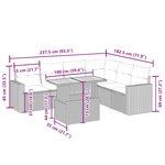 vidaXL Salon de jardin avec coussins 7 Pièces beige résine tressée