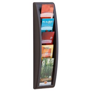 Présentoir Quick Fit System - Mural - 5 cases 1/3 de A4 - Anthracite