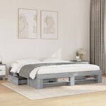 vidaXL Cadre de lit sans matelas sonoma gris 180x200 cm