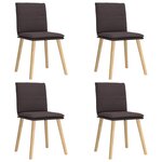 vidaXL Chaises à manger lot de 4 marron foncé tissu