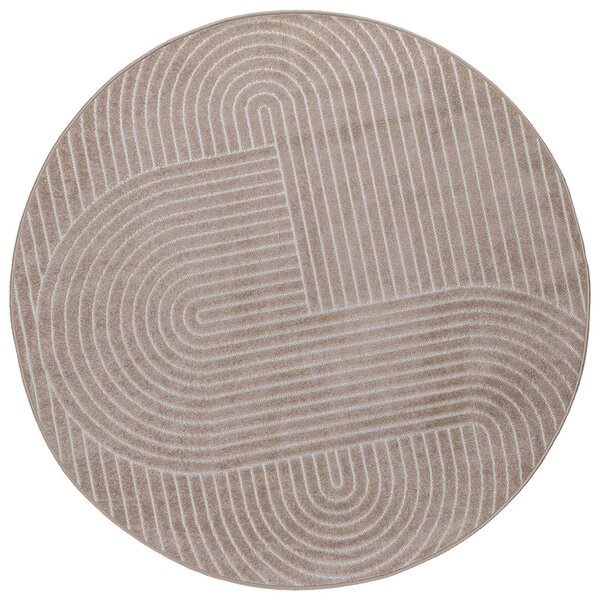 vidaXL Tapis de surface Rond HUARTE Beige Ø 120 CM Polyester