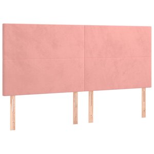 vidaXL Tête de lit Rose 180x5x118/128 cm Velours