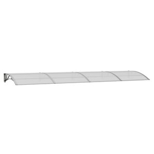 vidaXL Auvent de porte gris 400 x 100 cm Polycarbonate