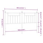 vidaXL Tête de lit métal noir 160 cm