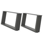 vidaXL Pieds de table basse en U 2 pièces Anthracite 60 x (30-31) cm Acier