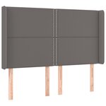 vidaXL Sommier à lattes de lit matelas LED Gris 140x200 cm Similicuir