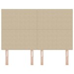 vidaXL Tête de lit LED Vert gris 144 cm Tissu en velours côtelé