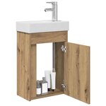vidaXL Meuble de salle de bain avec robinet Chêne artisanal