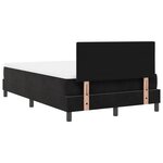 vidaXL Lit Box Spring avec Matelas Noir Petit Double Velours