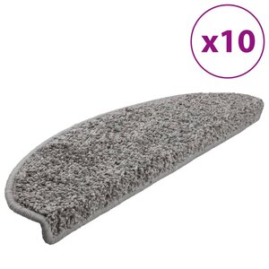 vidaXL Tapis d'escalier 10 Pièces 65x21x4 cm Gris