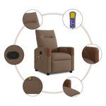 vidaXL Fauteuil de massage inclinable Marron Tissu