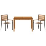 vidaXL Ensemble de salle à manger pour jardin 3 Pièces Gris Poly rotin