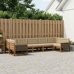 vidaXL Ensemble de canapés d'extérieur 7 Pièces Naturel et Beige