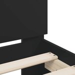 vidaXL Cadre de lit avec tête de lit et LED noir 135x190 cm
