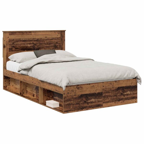 vidaXL Cadre de lit Bois ancien 120 x 200 cm Pin massif