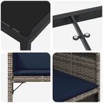 vidaXL Ensemble de salle à manger pour jardin 9 Pièces Gris polyrotin