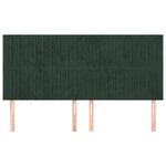 vidaXL Tête de lit Vert foncé 200x5x118/128 cm Velours