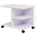 vidaXL Étagère à roulettes 50x35x42 cm Blanc