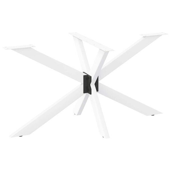 vidaXL Pied de table à manger en forme d'araignée  blanc  120 x 68 x (72-73) cm  acier