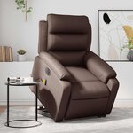 vidaXL Fauteuil inclinable de massage électrique marron similicuir